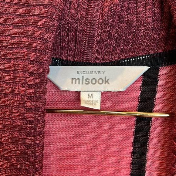 Exclusively Misook Striped Acrylic Shawl Cardigan Size Medium - Picture 5 of 8